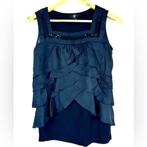 Black cotton formal top